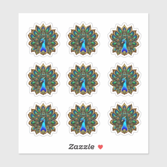 Colourful Bejeweled Plumage Peacock (Sheet)