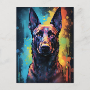 Colourful Belgian Malinois Postcard