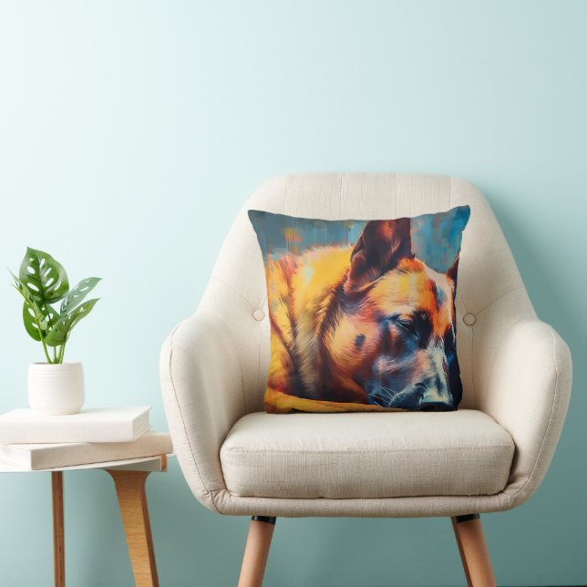 Colourful Belgian Malinois sleeping Cushion (Chair)