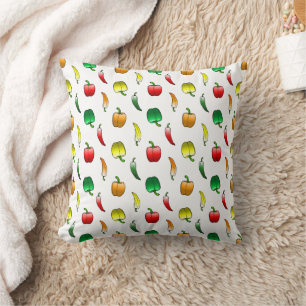 Colourful Bell Peppers and Sweet Long Peppers Cushion
