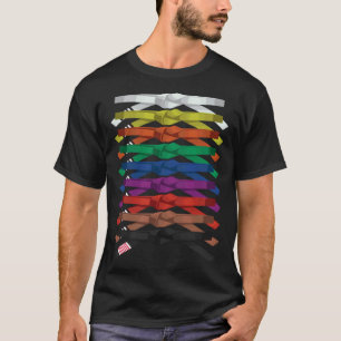 Colourful Belts Karate Kung Fu Judo Jiu Jitsu Figh T-Shirt