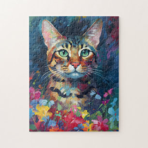 Colourful Bengal cat Jigsaw Puzzle