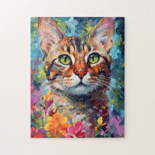 Colourful Bengal cat Jigsaw Puzzle