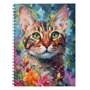 Colourful Bengal cat Notebook