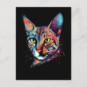 Colourful Bengal cat Postcard
