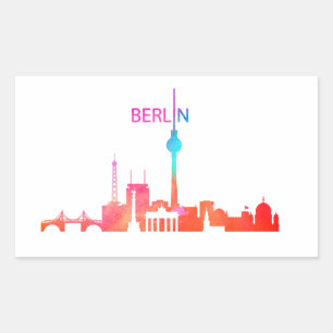 Colourful Berlin Rectangular Sticker