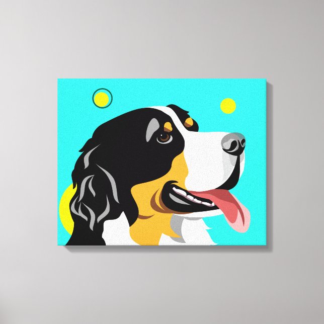 Colourful Bernese Mountain Dog Canvas Print (Front)
