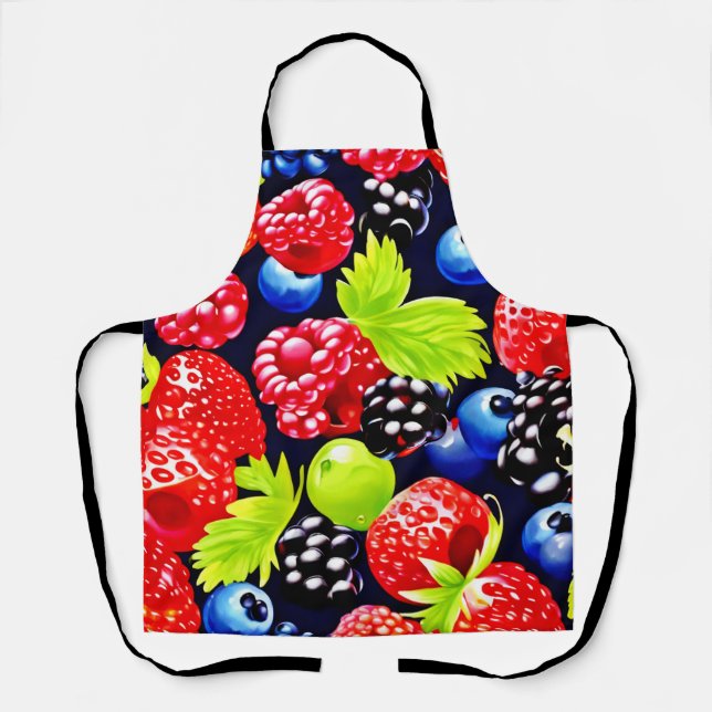 Colourful Berry Medley Design Apron (Front)