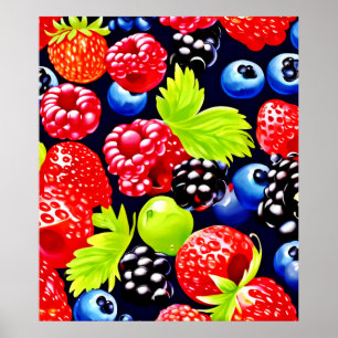 Colourful Berry Medley Design Poster