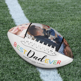 Colourful Best Dad Ever Photo Collage American Football