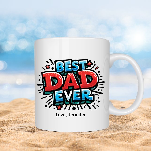 Colourful Best Dad Father's Day Personalised    Coffee Mug (Creator Uploaded)