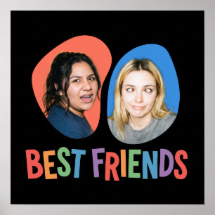 Colourful Best Friends Personalised Photo Template Poster
