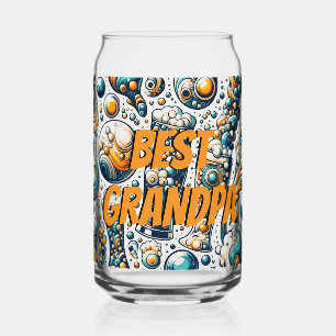 Colourful Best Grandpa Can Glass
