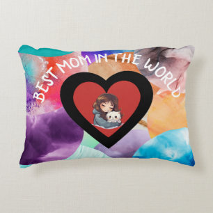 Colourful Best Mum In The World Throw Pillow