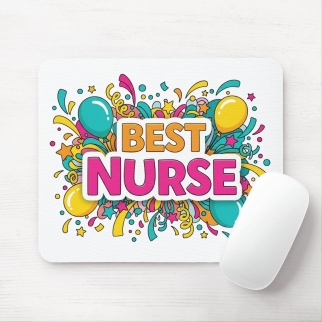 Colourful Best Nurse Desk Mat Mouse Mat (With Mouse)