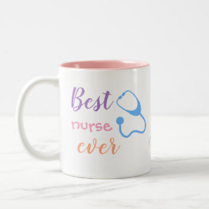 Colourful Best Nurse Mum Ever Two-Tone Coffee Mug