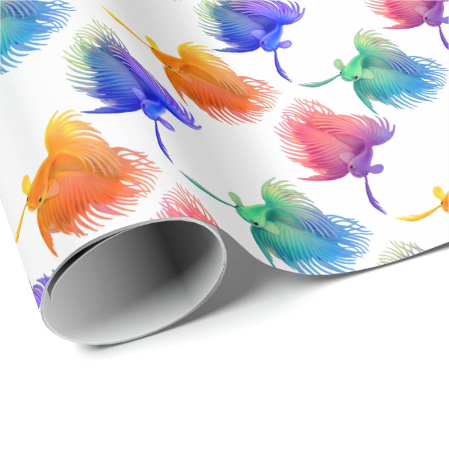 Colourful Betta Aquarium Fish Wrapping Paper (Roll Corner)