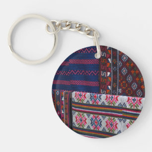 Colourful Bhutan Textiles Key Ring