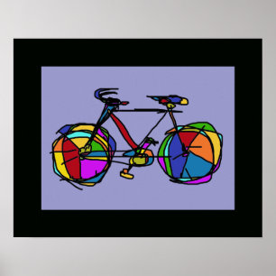 colourful bicycle art wall decor