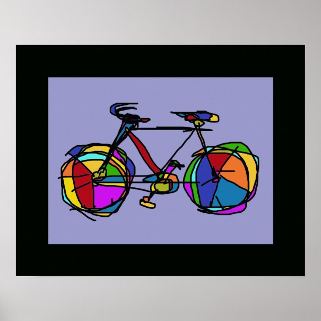 colourful bicycle art wall decor (Front)