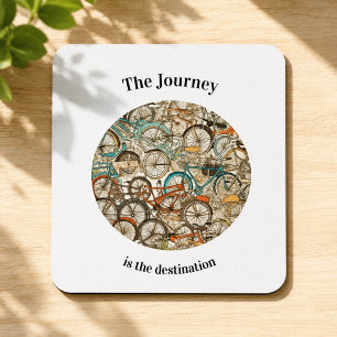 Colourful Bicycle Journey Desk Ride Mouse Mat