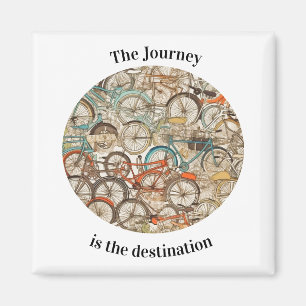 Colourful Bicycle Journey Fridge Keepsake Magnet