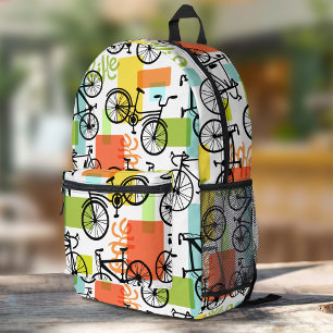 Colourful Bicycle Pattern Abstract Geometric Printed Backpack
