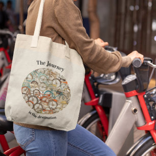 Colourful Bicycle Pattern customisable Tote Bag