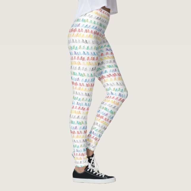 Colourful Bicycle Patterned Leggings (Right)