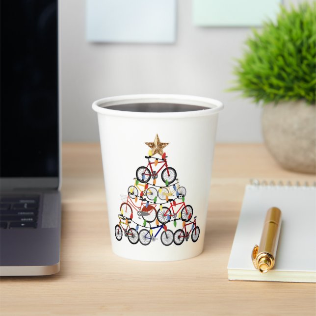 Colourful Bicycles Christmas Tree Ornament Gifts Paper Cups (Insitu)