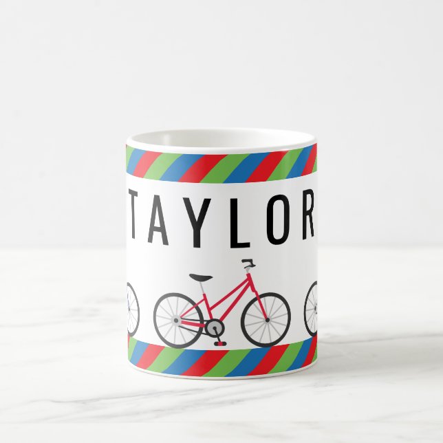 Colourful Bicycles Custom Personalised Mug (Center)