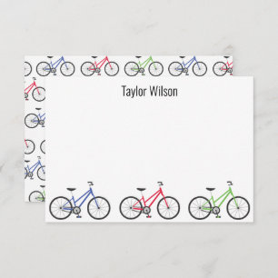 Colourful Bicycles Custom Personalised Note Cards