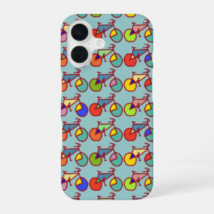 colourful bicycles iPhone 16 case