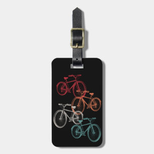 Colourful bicycles luggage tag