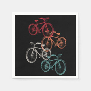 Colourful bicycles napkin