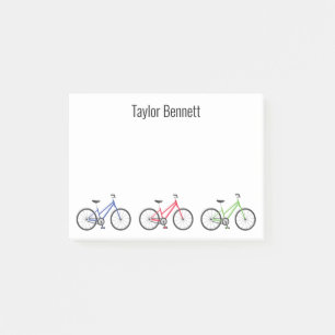 Colourful Bicycles Personalised Post-it Notepad