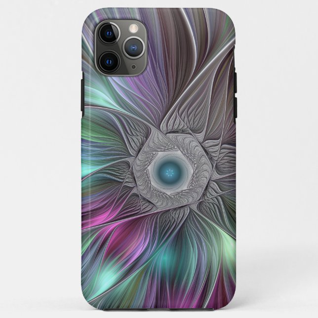 Colourful Big Flower Abstract Trippy Fractal Art Case-Mate iPhone Case (Back)