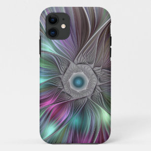Colourful Big Flower Abstract Trippy Fractal Art iPhone 11 Case