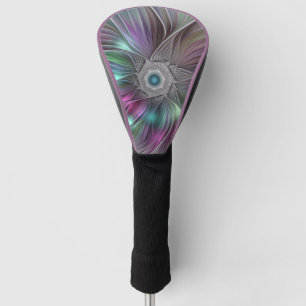 Colourful Big Flower Abstract Trippy Fractal Art Golf Head Cover