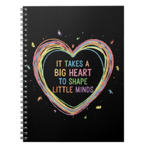 Colourful 'Big Heart Little Minds' Teacher Appreci Notebook