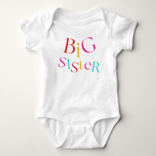 Colourful Big Sister Typography Baby Bodysuit