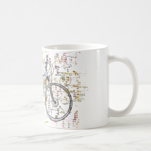 Colourful bike drawing coffee mug (Right)