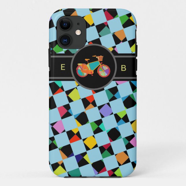colourful bike geometric pattern Case-Mate iPhone case (Back)