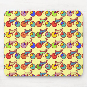 colourful bikes pattern mouse mat