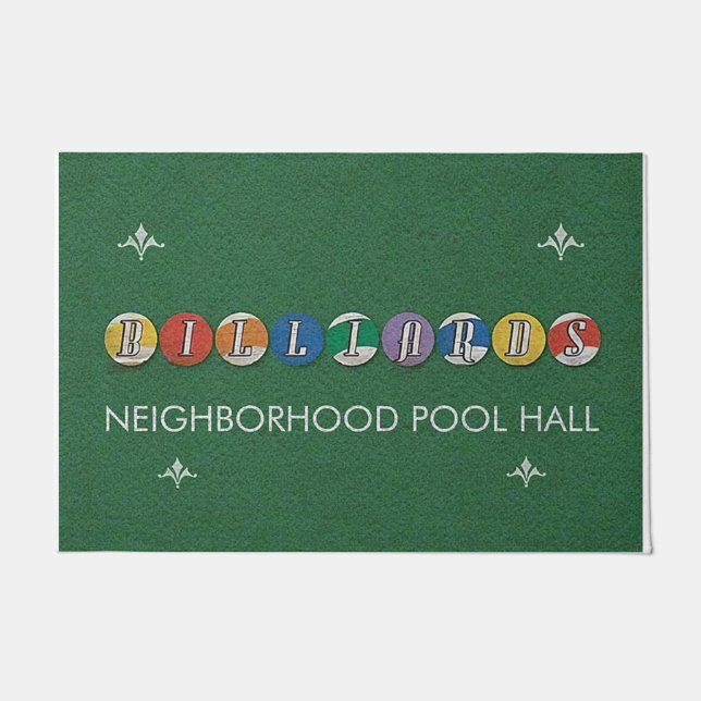 Colourful Billiards Doormat, Pool Game Doormat (Front)