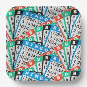 Colourful Bingo Card Collection Paper Plate
