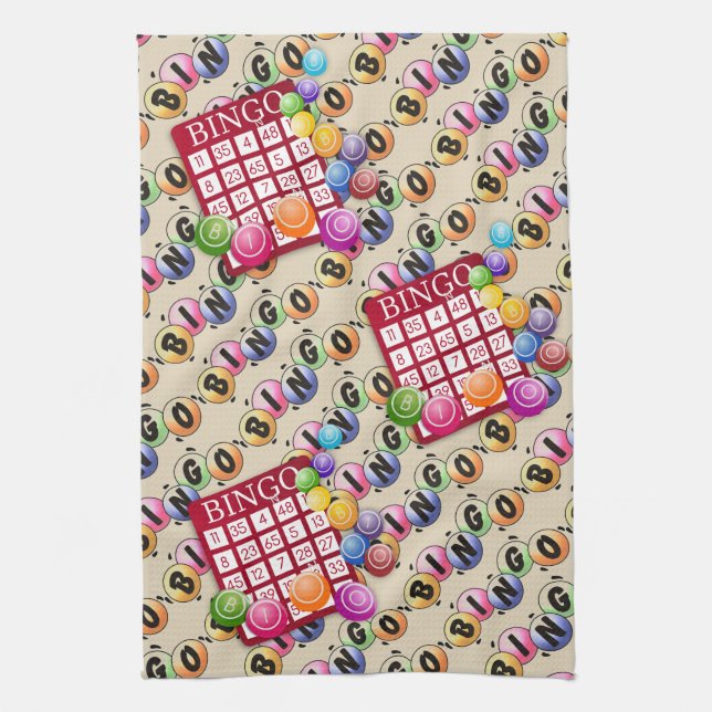 Colourful Bingo Cards  Tea Towel (Vertical)
