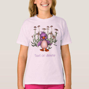 Colourful Bird And Daisy Flowers Cute Personalised T-Shirt