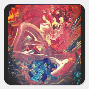 Colourful Bird and the Lake Square Sticker