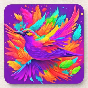 Colourful Bird Art Coaster